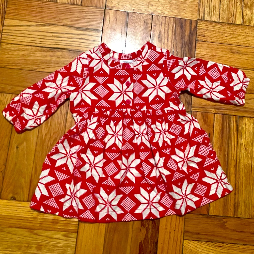 Like New Hannah Andersson Scandi Snowflake dress 6-12 months